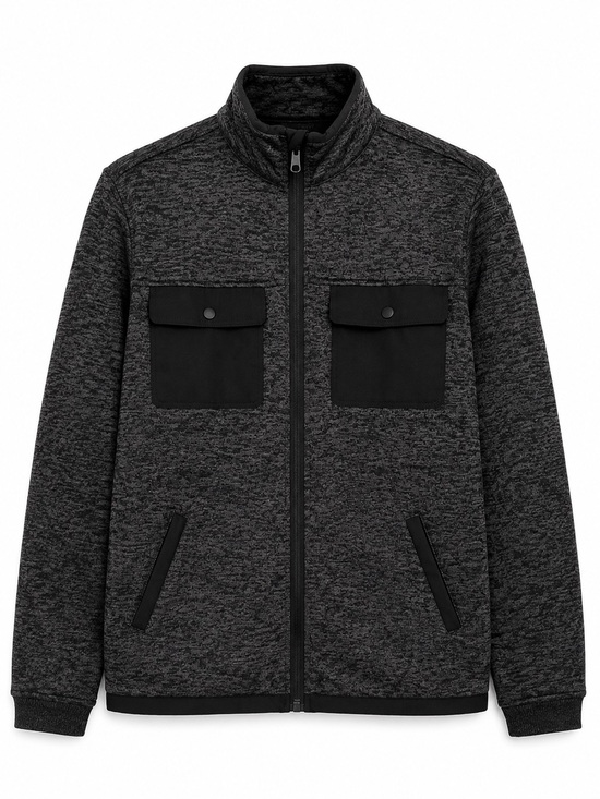 Le 31 Other - NWT Zip Fleece Jacket Mens Small Grey Black Utility Le 31 Simons